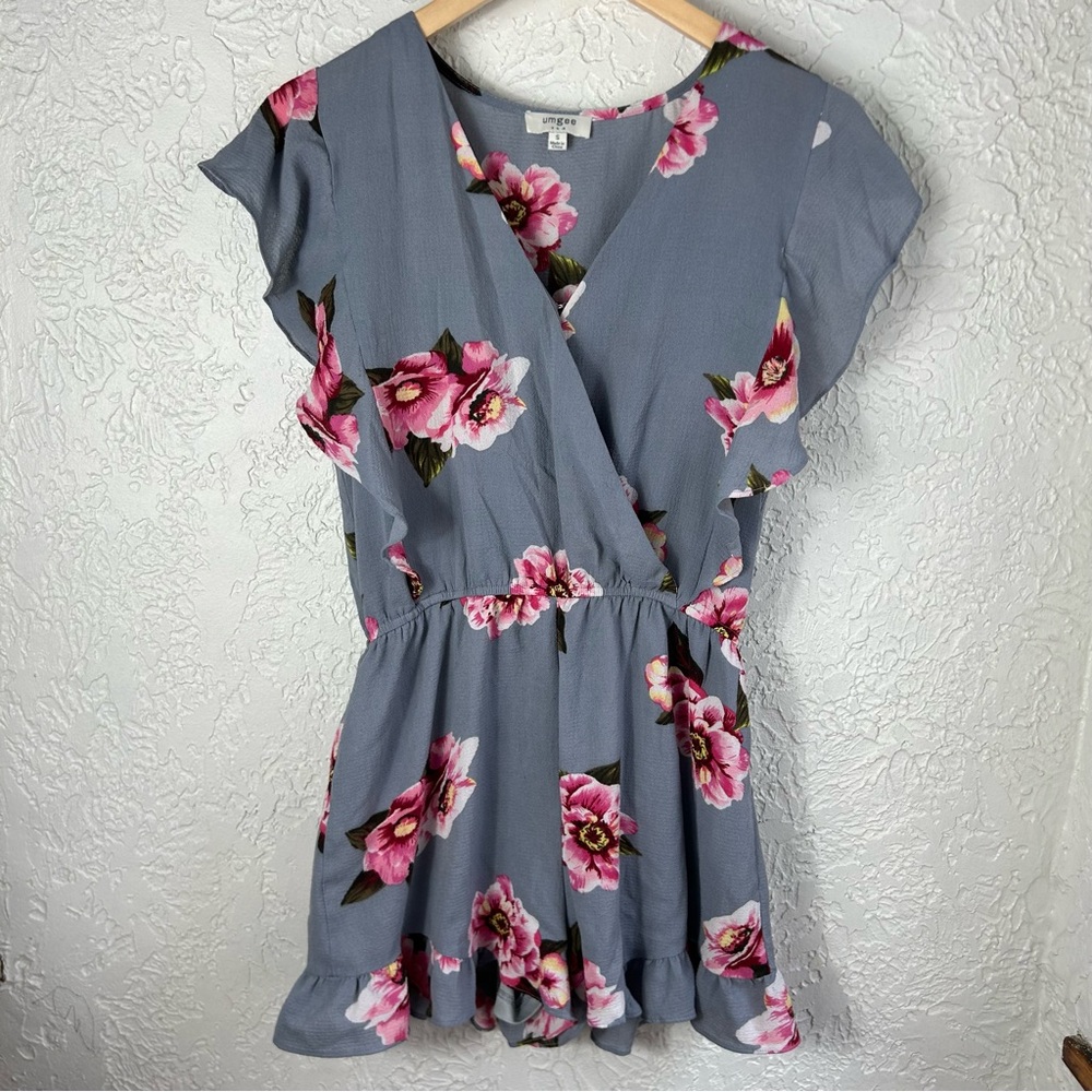 UMGEE | Floral Ruffle Short Sleeve Romper Size S